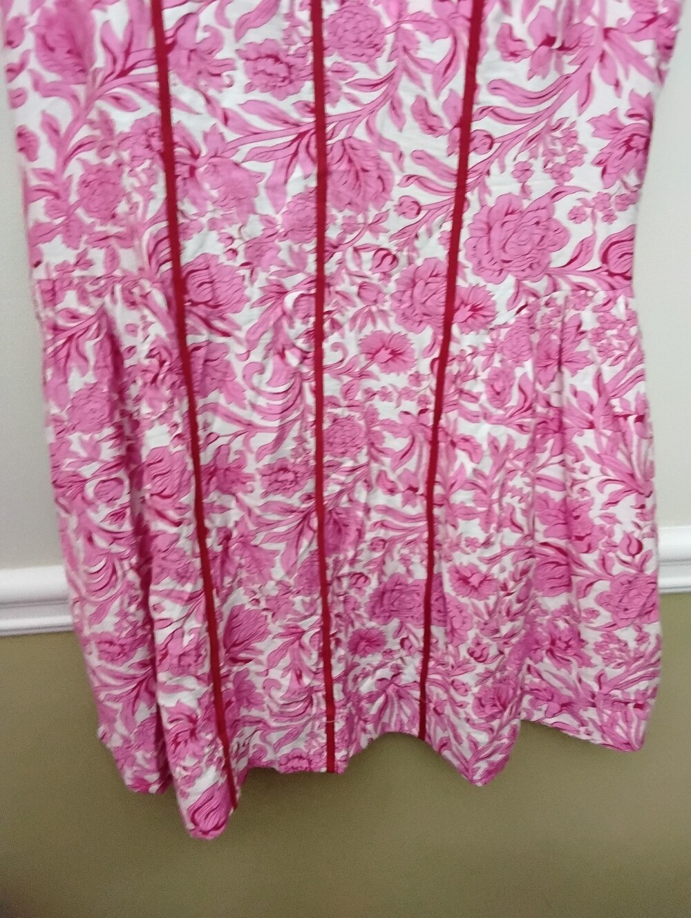 Adelyn Rae Pink Floral Sleeveless V-Neck Dress Large - Picture 4 of 6